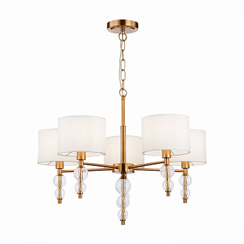 Люстра подвесная Латунь, Прозрачный/Белый E14 5*40Вт SLE105713-05 EVOLUCE