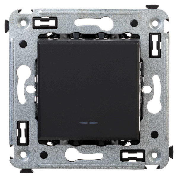 Переключатель одноклавишный в стену, "Avanti", "Черный матовый" DKC