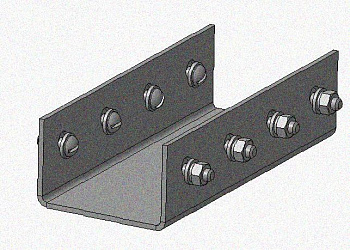 Соединитель стоек СС УХЛ1, оцинкованный лист, S2,0