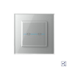 Сенсорный проходной выключатель Quadro 2 клавиши 1 пост Серый Livolo