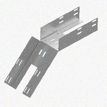 Лоток перфорированный КС 75х65-45 УТ1,5 для поворота трассы вниз на 45, оцинкованный лист S1,5