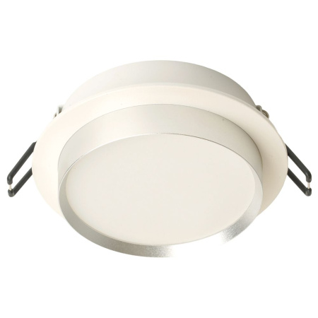 Светильник потолочный встраиваемый, 15W 230V GX53, белый + серебро, круг, без лампы, DL507 Feron