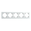 Рамка 5-местная, стекло, STEKKER, GFR00-7005-01, серия Катрин, белый