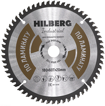 Диск пильный Industrial Ламинат 180*20*60Т HL180 Hilberg