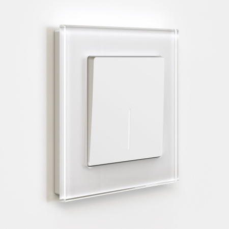 Выключатель одноклавишный с подсветкой (белый матовый) СУ IP20 Werkel