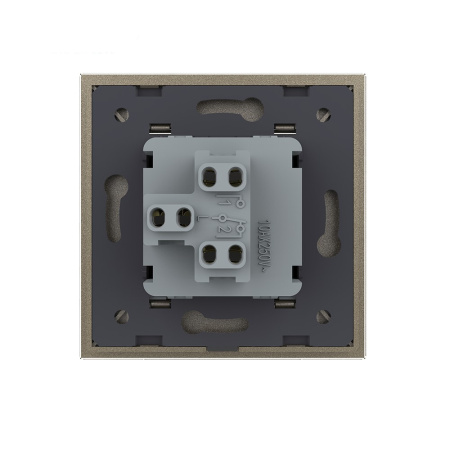 Одноклавишный механический выключатель 1 пост, цвет шампань Livolo