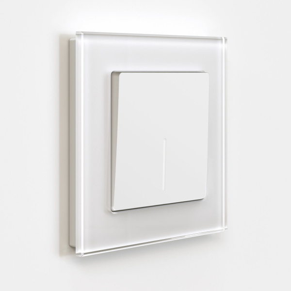 Выключатель одноклавишный с подсветкой (белый матовый) СУ IP20 Werkel