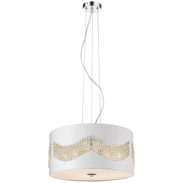 Светильник подвесной Хром, Белый/Белый, Прозрачный E27 6*40Вт WE349.06.003 WERTMARK