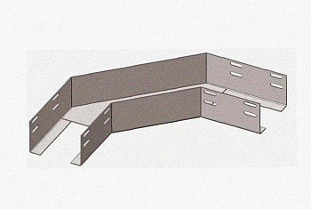 Лоток угловой перфорированный КГ 100х25-90 УХЛ1 поворот на 90, горячее цинкование, S1,5