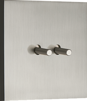 Donel N96 выключателя звонкового типа на 2 тумблера, Цилиндр, 10AX 250V, Вороненая сталь, серия DT