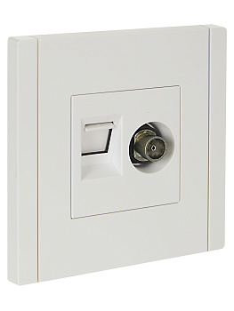 FORTE&PIANO Розетка двойная TV+RJ45 кат.5E FP236 белый IEK