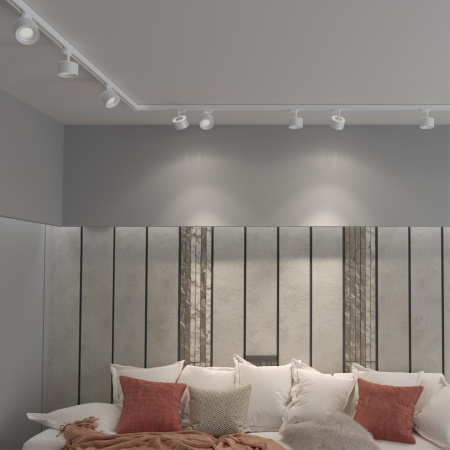 Трехф.трек.св-к с перекл.цв.темп.IP20 LED 3000К/4000К/6000К 12W вниз+3W вверх бел GIRO NOVOTECH