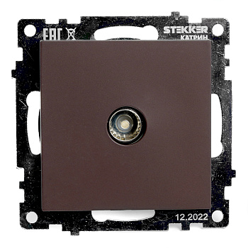 Розетка телевизионная 1-местная (механизм), STEKKER GLS00-7108-05, 75 Ом, 5-862МГц, серия Катрин, черный B