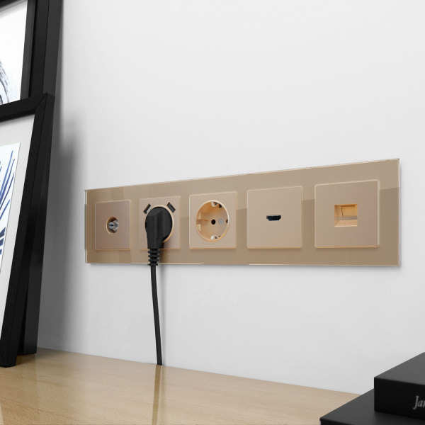 Розетка Ethernet RJ-45 (шампань) СУ IP20 Werkel