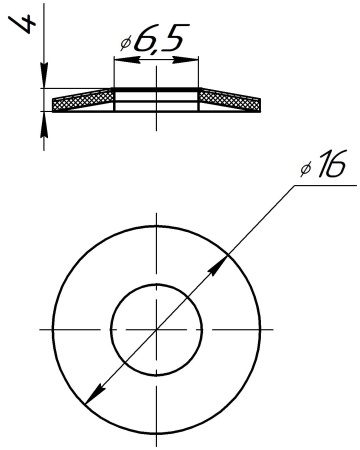 Шайба EPDM для кровельных саморезов 6,3x16мм EKF