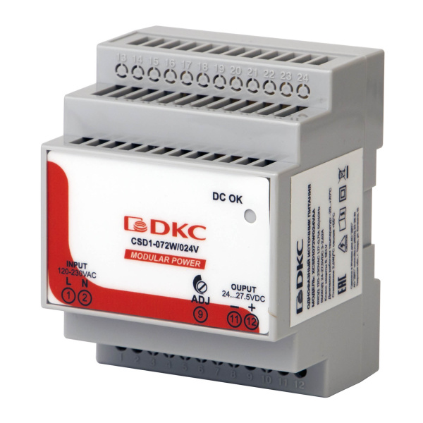 Источник питания "MODULAR POWER", однофазный, 72Вт, 3А, 24В DKC