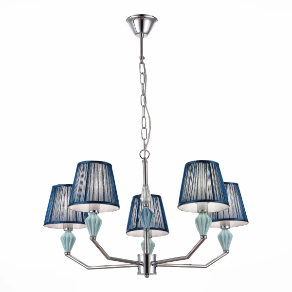 Люстра подвесная Хром/Голубой E14 5*40Вт SLE1116-103-05 EVOLUCE