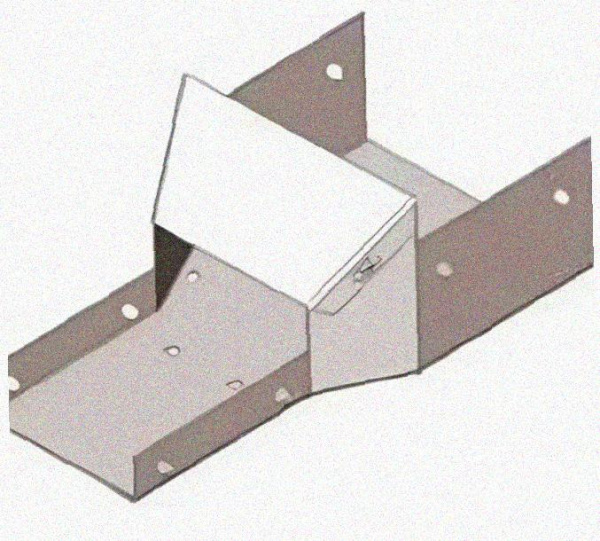Лоток переходной замковый ЛПЗ 100х50-50х50 УТ1,5, оцинкованный лист, S1,5