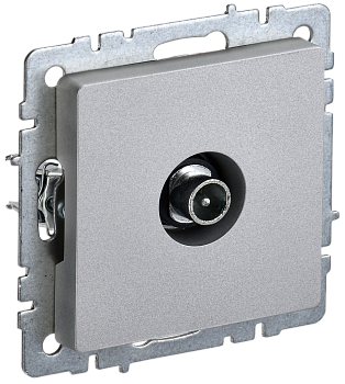 BRITE Розетка TV проходная РТВ10-0-БрА алюминий IEK