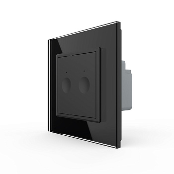 Двухклавишный сенсорный выключатель Module, цвет черный Livolo