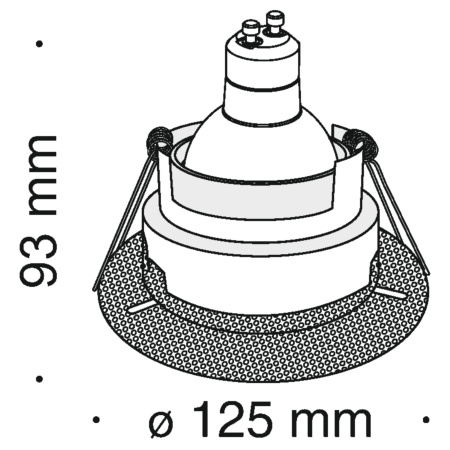 Встраиваемый светильник 1*GU10 50Вт Черный IP20 Hoop DL043-01B Technical