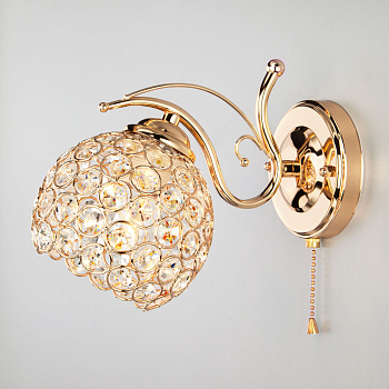 Бра со стеклянным плафоном 1*E27 60Вт золотой IP20 Mirage (7777/1 золото) Eurosvet