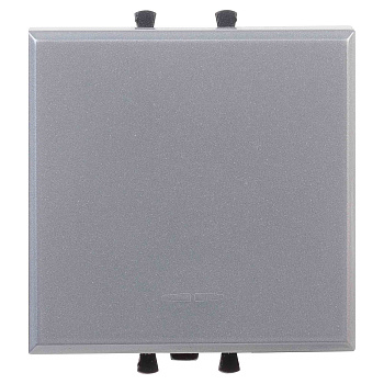 Выключатель одноклавишный модульный, "Avanti", " Закаленная сталь", 2модуля DKC