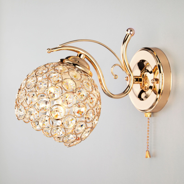 Бра со стеклянным плафоном 1*E27 60Вт золотой IP20 Mirage (7777/1 золото) Eurosvet