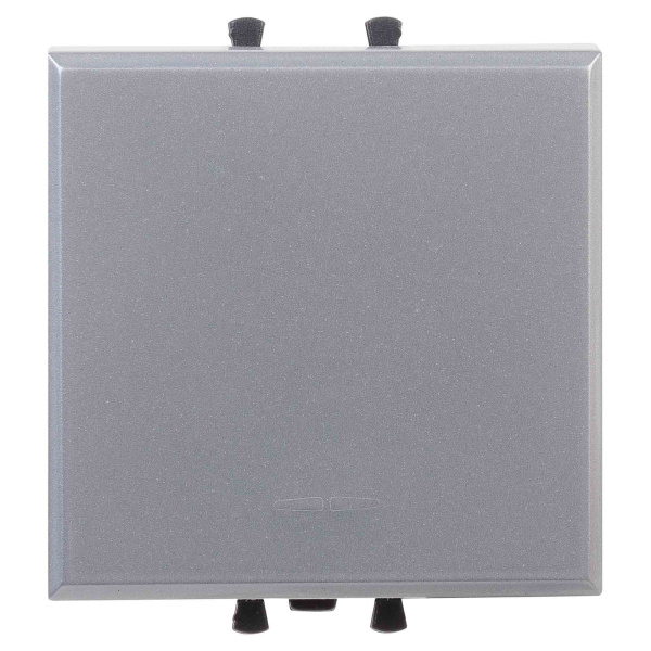 Выключатель одноклавишный модульный, "Avanti", " Закаленная сталь", 2модуля DKC