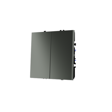 Выключатель с самовозвратом встраиваемый Voltum S70 двухклавишный 10А, (титан)