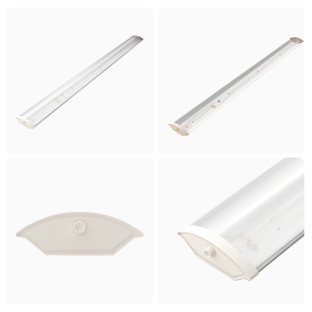 14-31 Светильник линейный, под светодиодные лампы Т8 1200мм, белый, металл/поликарбонат, IP40, 220В/50Гц, УХЛ4, 1240х118х40мм APEYRON