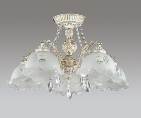 Люстра потолочная E27 5*60W 220V CASETTA белый с золотой патиной LUMION