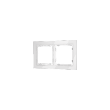 Рамка стеклянная Voltum S70 на 2 поста, (белый, стекло)