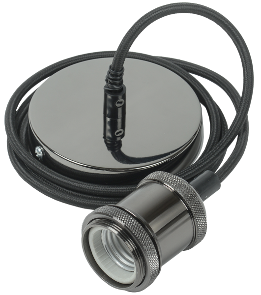 Патрон подвесной Пал27-04-К51 E27 со шнуром 1,5м RETRO черный IEK