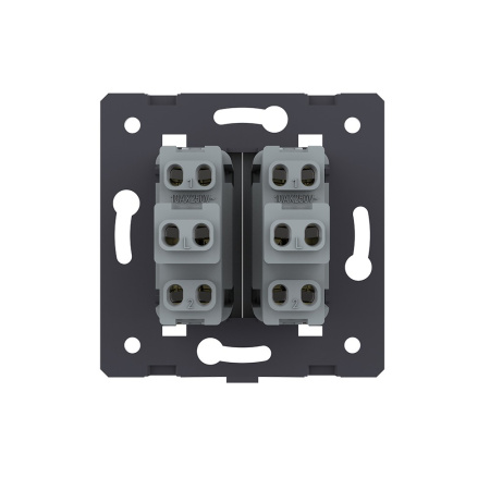 Двухклавишный механический выключатель, цвет серый (механизм) Livolo