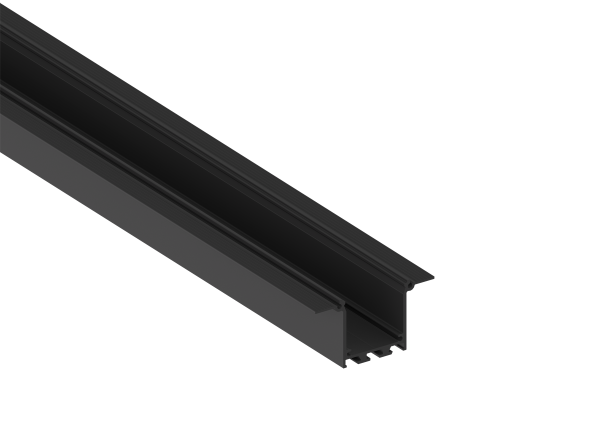 Donel встраиваемый алюминиевый профиль под шпаклевку, 40х76х2000. Цвет: Черный матовый, RAL9005, Серия:DN8ALE