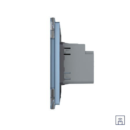 Одноклавишный сенсорный выключатель Module с функцией радиоуправления, цвет синий Livolo