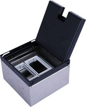 Donel Лючок в пол 6 мод. (2 мод. 45х45 мм. + 2 мод. 22.5х45 мм.), металл антрацит, в уровень с напольным покрытием