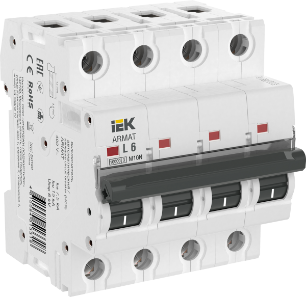 Выключатель автоматический ВА МОД M10N 4П L 6А ARMAT IEK
