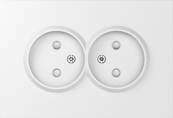 Donel A07 матовый белый накладка для розетки 2-й без заземления, со шторками 16A 250 В~,серия DB