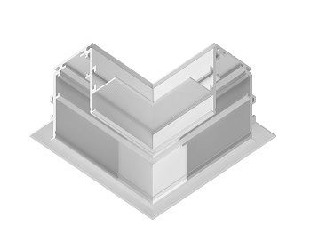 Коннектор угловой для встраиваемого шинопровода Magnetic GL3352 WH белый 85*85*H46.8 Ambrella Light