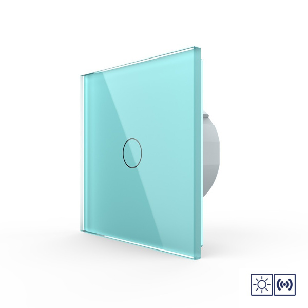 Сенсорный импульсный выключатель сухой контакт 1 клавиша 1 модуль Зеленый Livolo