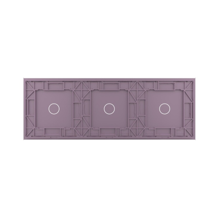 Панель для трех сенсорных выключателей, 3 клавиши (1+1+1), цвет розовый, стекло Livolo