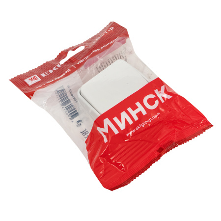 Минск Выключатель 1-клавишный ОП 10А белый Basic EKF