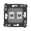 Компьютерная розетка RJ-45 без шторки в стену, кат.5e двойная экранированная, "Avanti", "Закаленная сталь" DKC