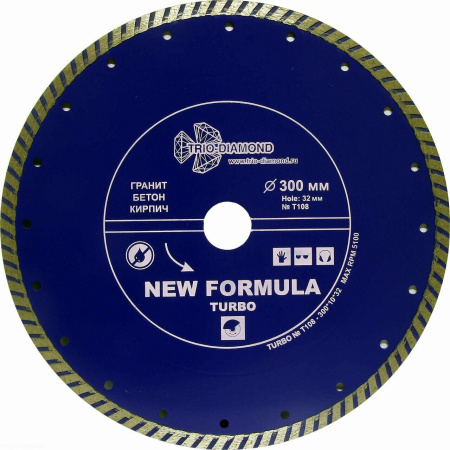 Диск алмазный отрезной 300*32 Турбо T108 Trio-Diamond