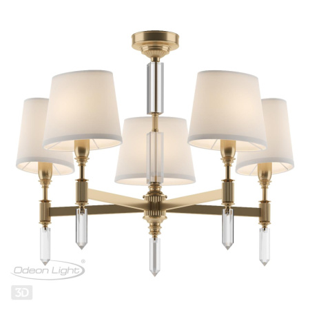 Люстра E14 5*40W LONDON бронзовый/белый/ткань ODEON LIGHT