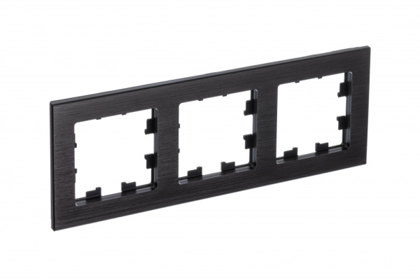 ATLASDESIGN NATURE Рамка 3-постовая металл оникс Schneider Electric