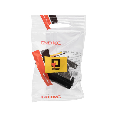 Компьютерная розетка RJ-45 модульная, кат.5е экранированная, "Avanti","Черный квадрат", 1 модуль DKC