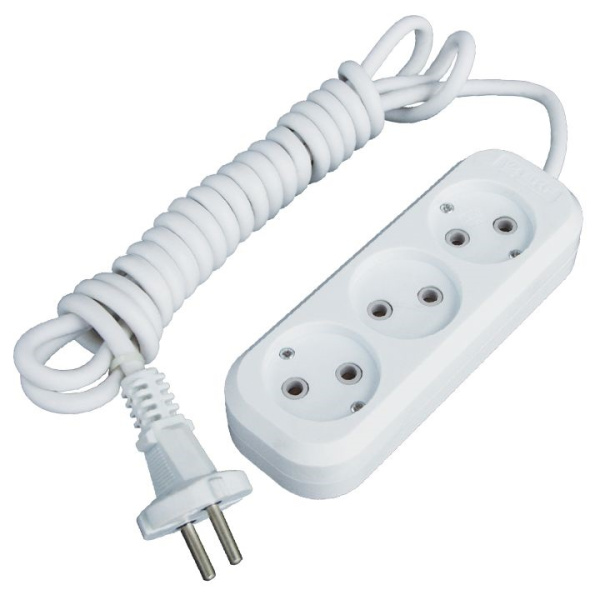 Удлинитель "Эксперт" 3 гнезда 3 метра 10А/2,2кВт без заземления ПВС 2х0,75 PROxima EKF